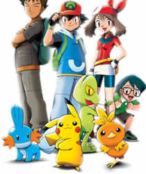 Ash and friends in Pokemon Advanced.